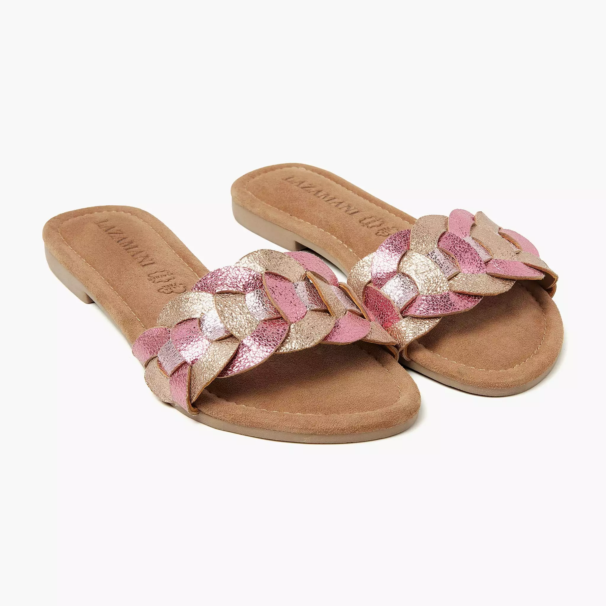 Mona Leren Dames Slippers Rose