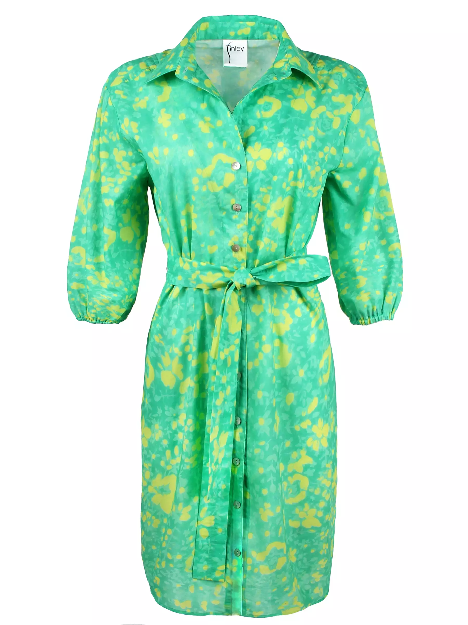 Natalie Shirt Dress Green Citrus Meadow Print