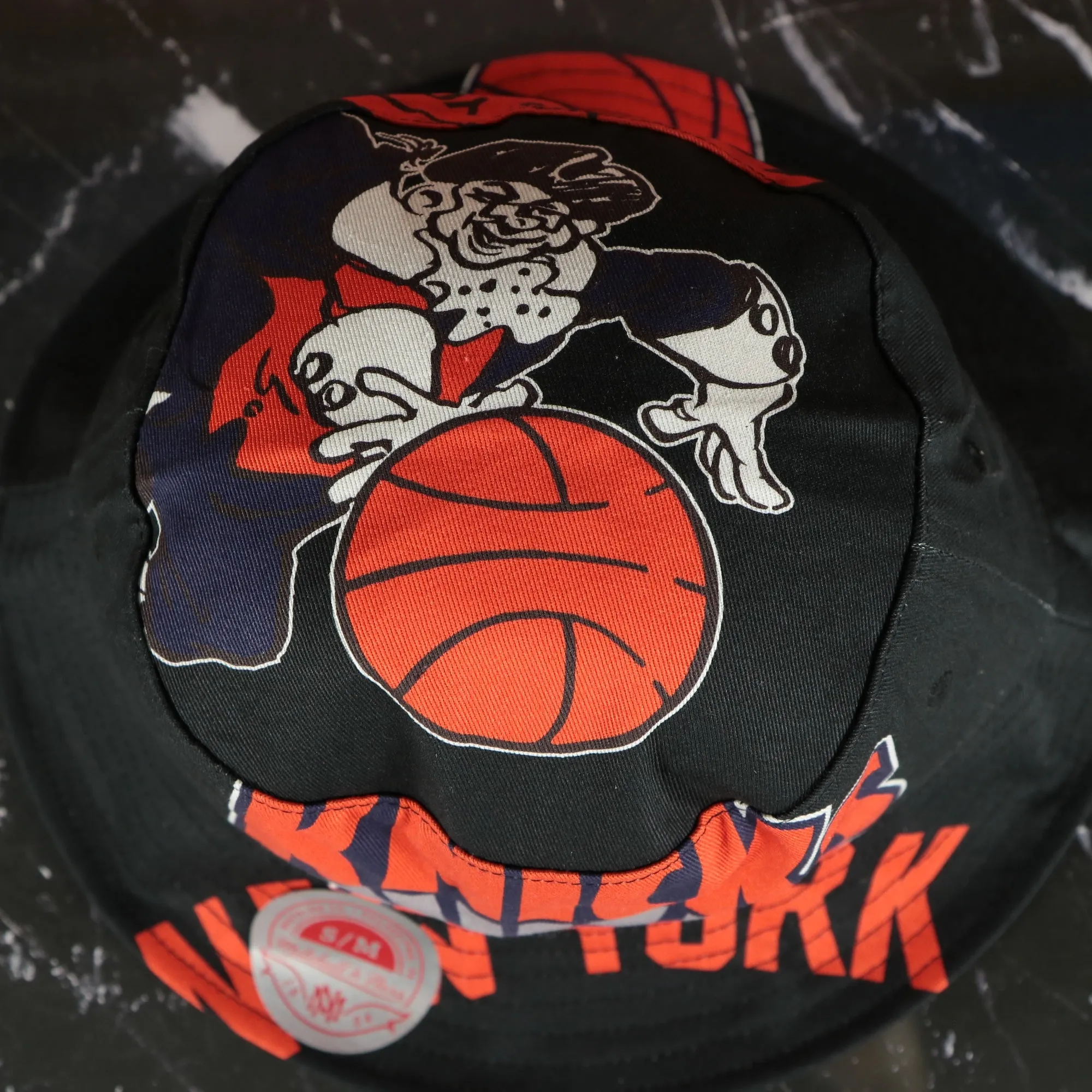 New York Knicks All Over Vintage Logo Cut Up Bucket Hat | Black