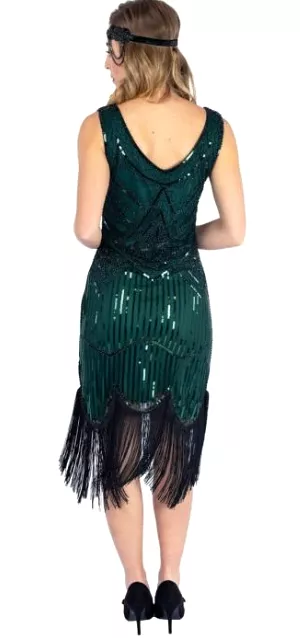 Norma 1920s Flapper Dress Green