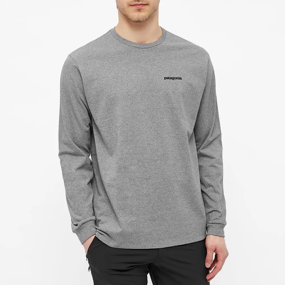 Patagonia Long Sleeve P-6 Logo Responsibili-TeeGravel Heather