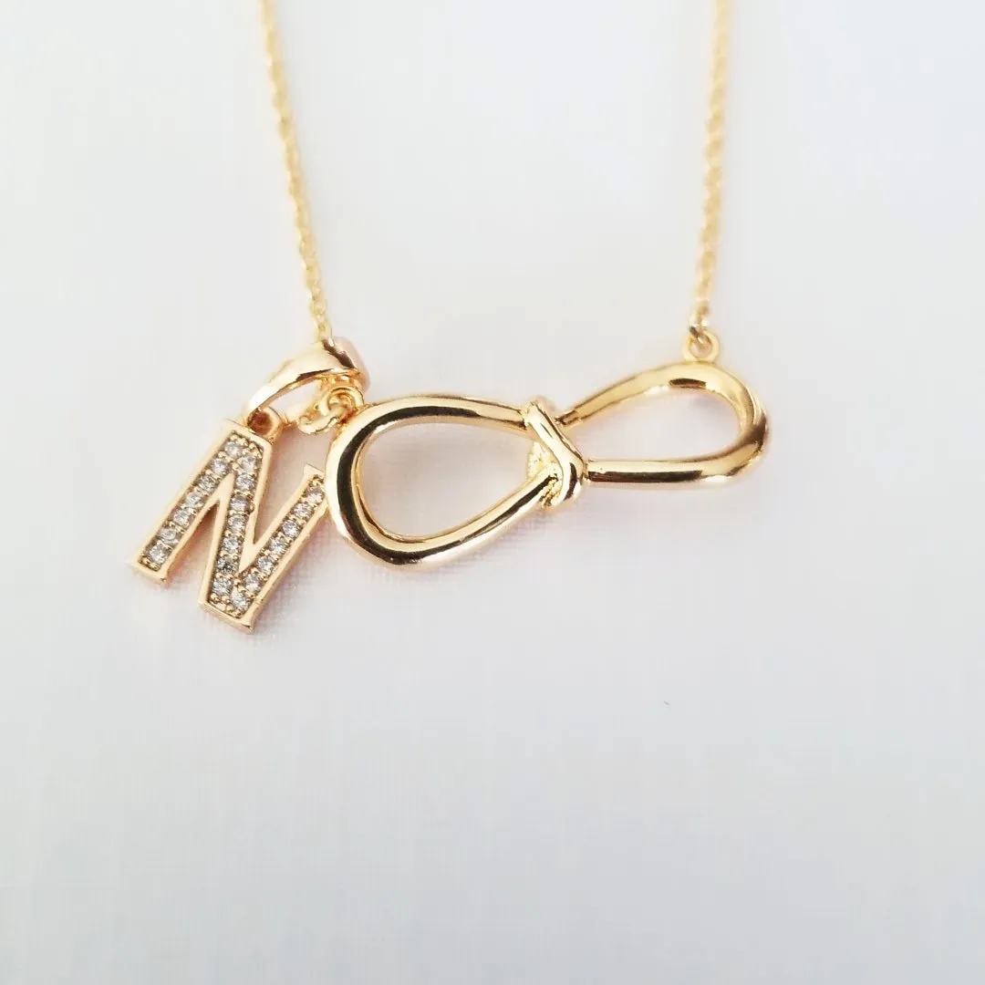 Personalized Infinity Necklace with Initial