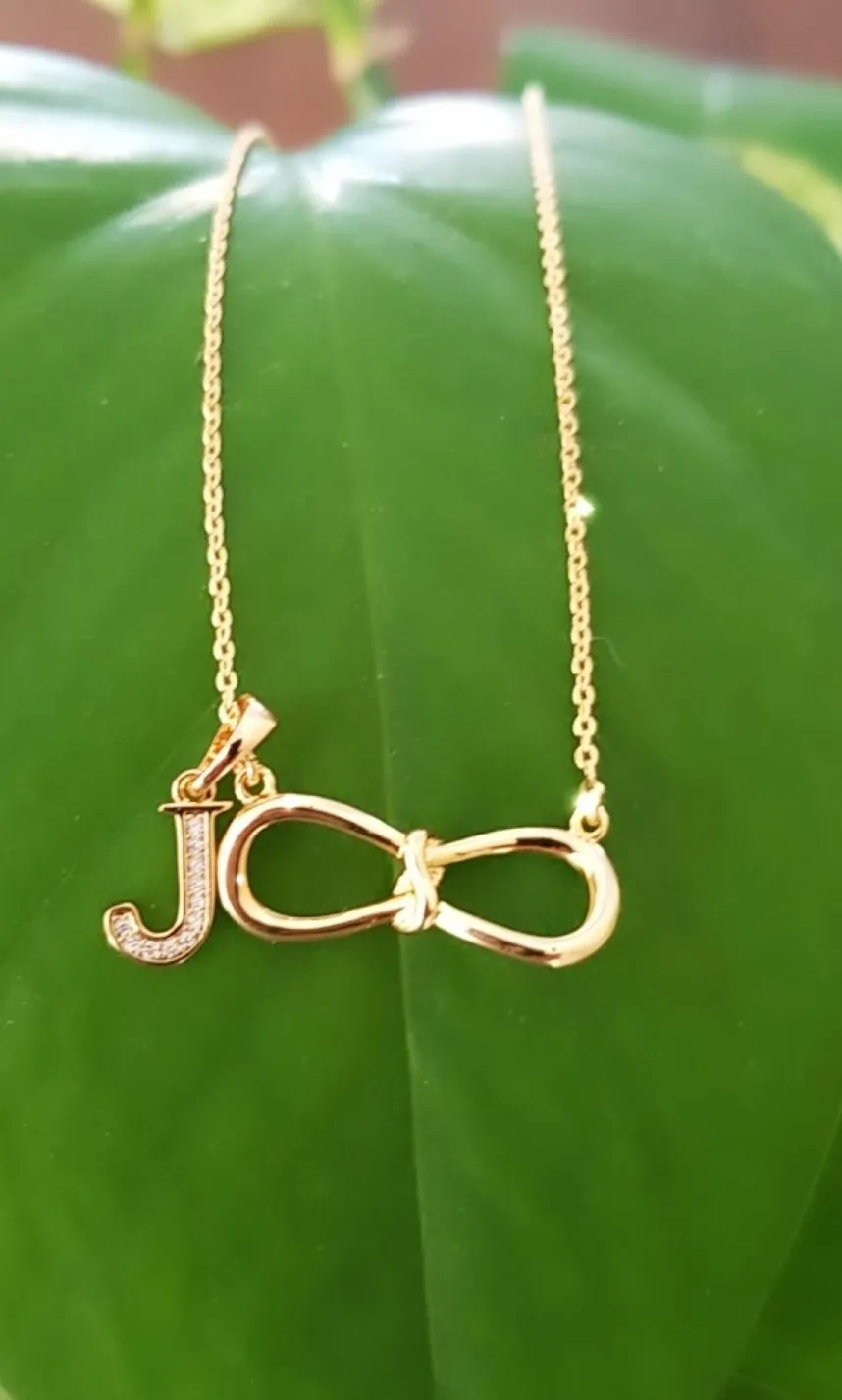 Personalized Infinity Necklace with Initial