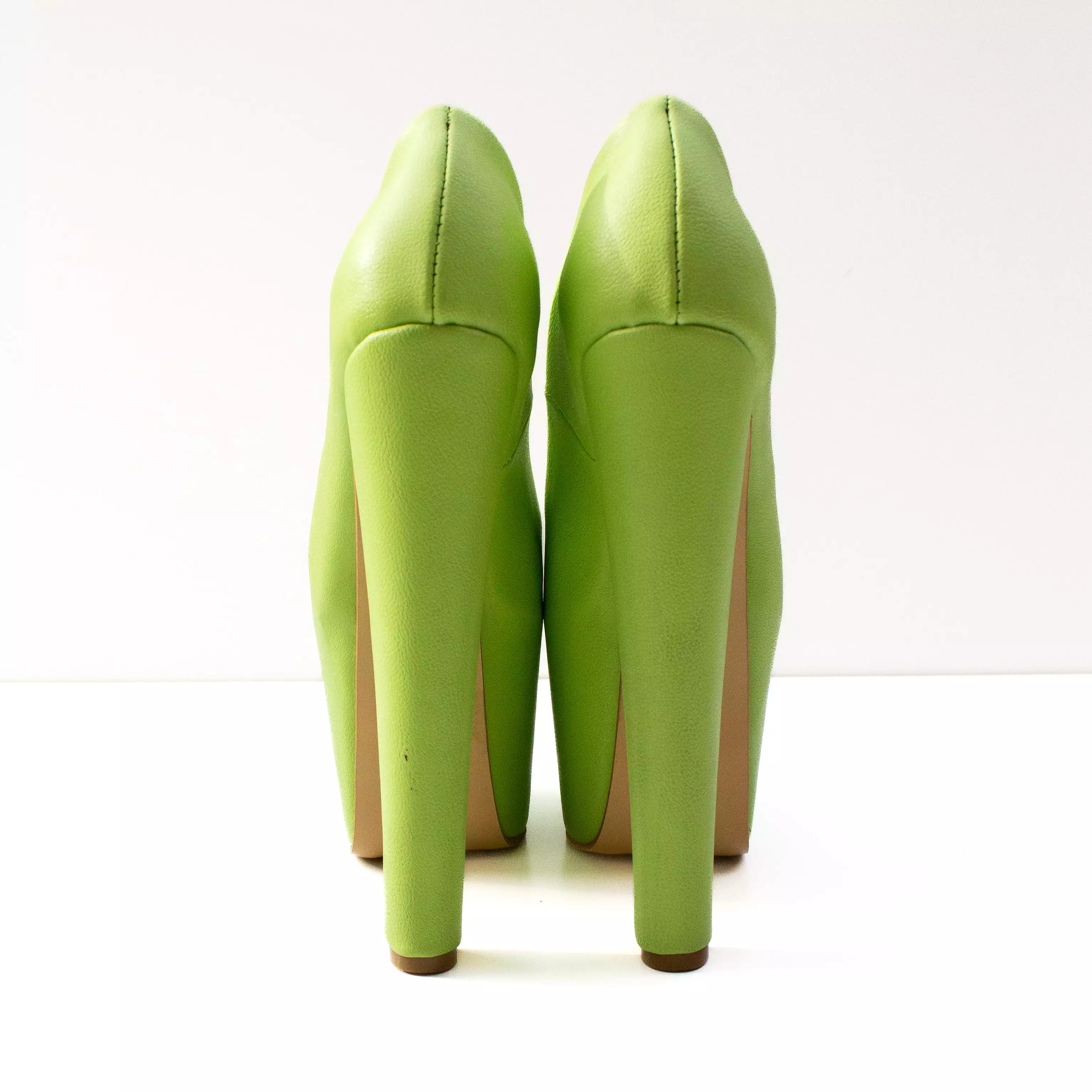 Pistachio Green Chunky Platform Heels