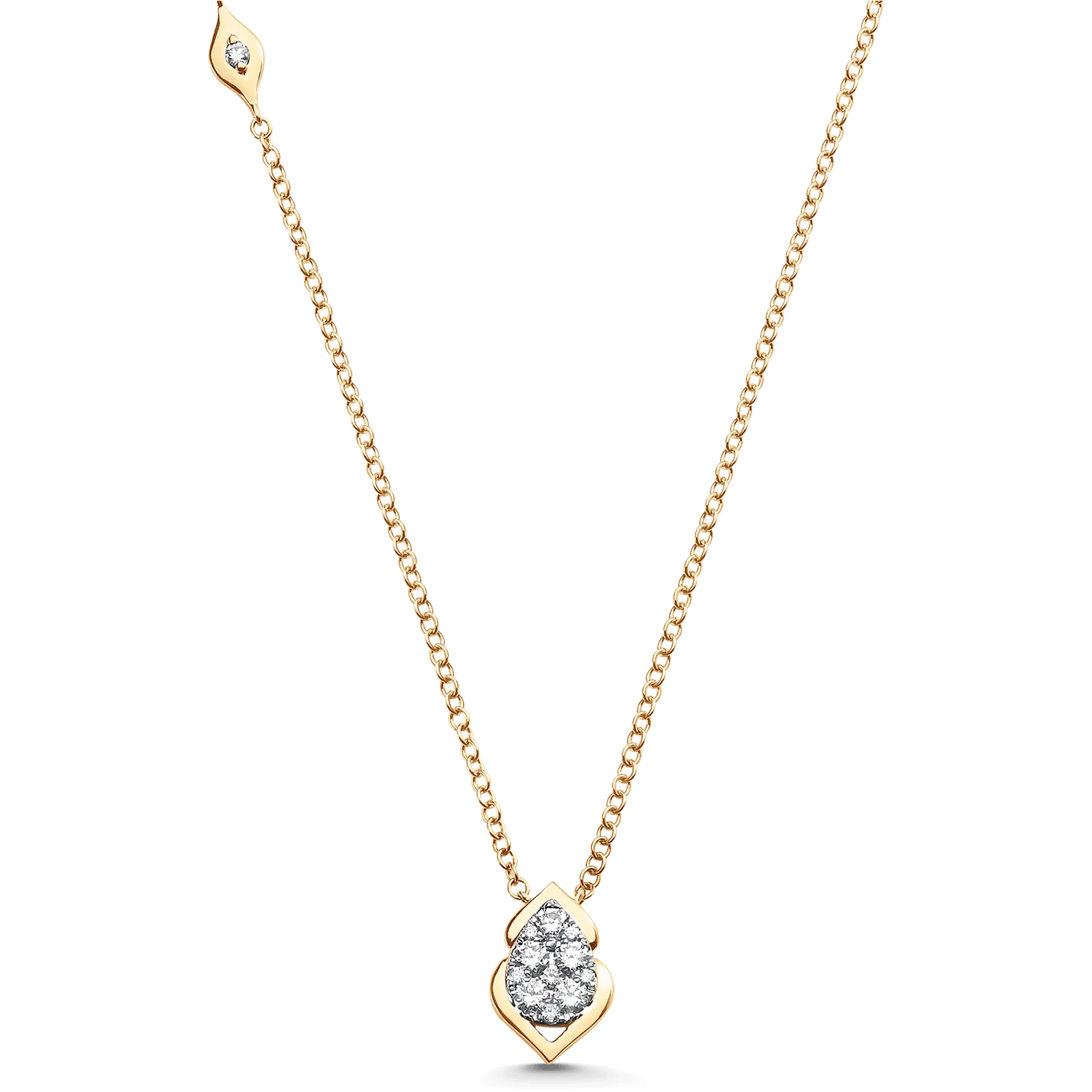 Reverie Pear Diamond Cluster Necklace