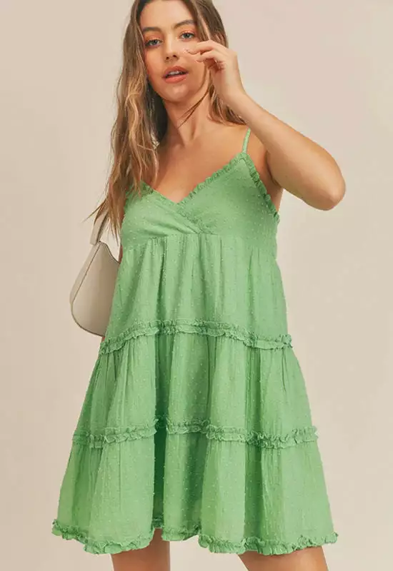 Sadie & Sage - Tiered Mini Dress Green