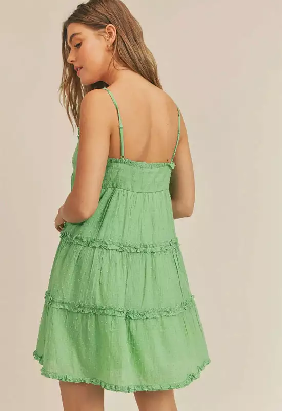 Sadie & Sage - Tiered Mini Dress Green