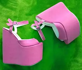 Sandals Pink Wedge Heel Platform High Heels Shoes