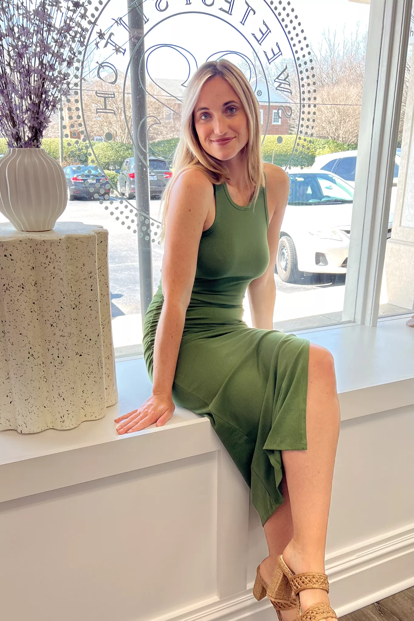 See You There Midi Dress Green