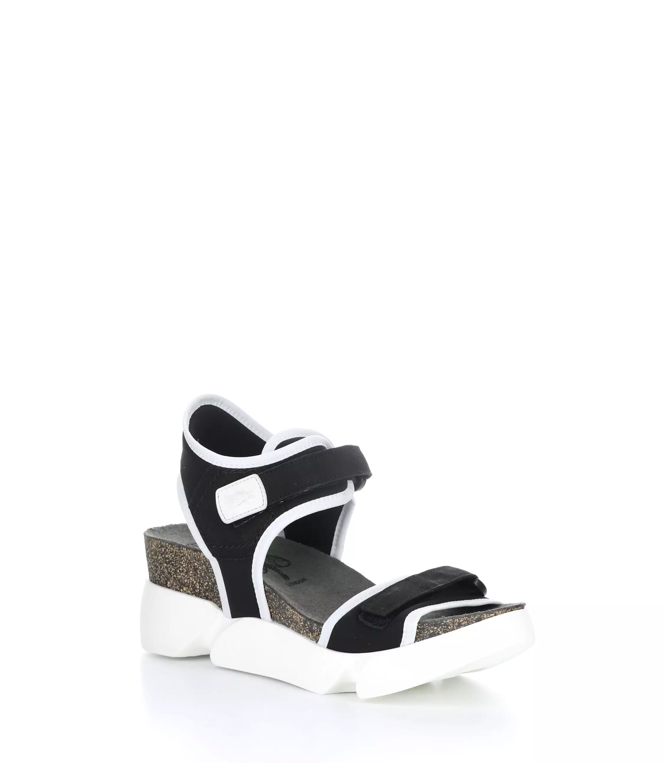 SIGO727FLY BLACK/WHITE Wedge Sandals