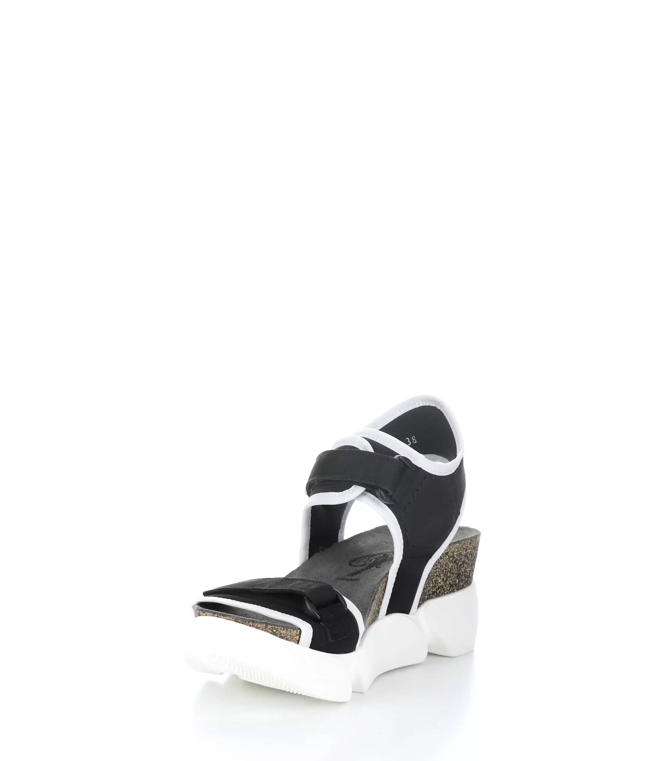 SIGO727FLY BLACK/WHITE Wedge Sandals