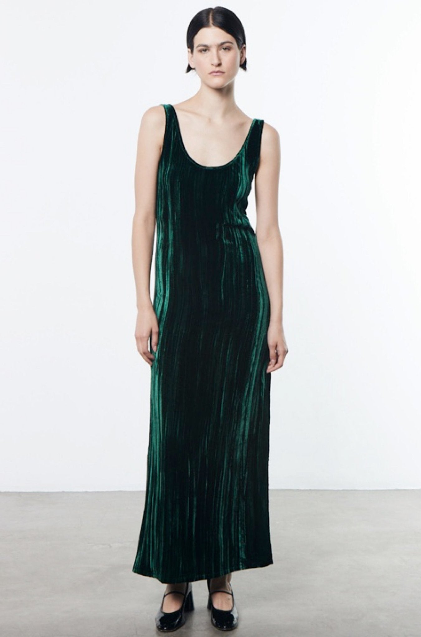 Silk Textured Velvet Tank Dress