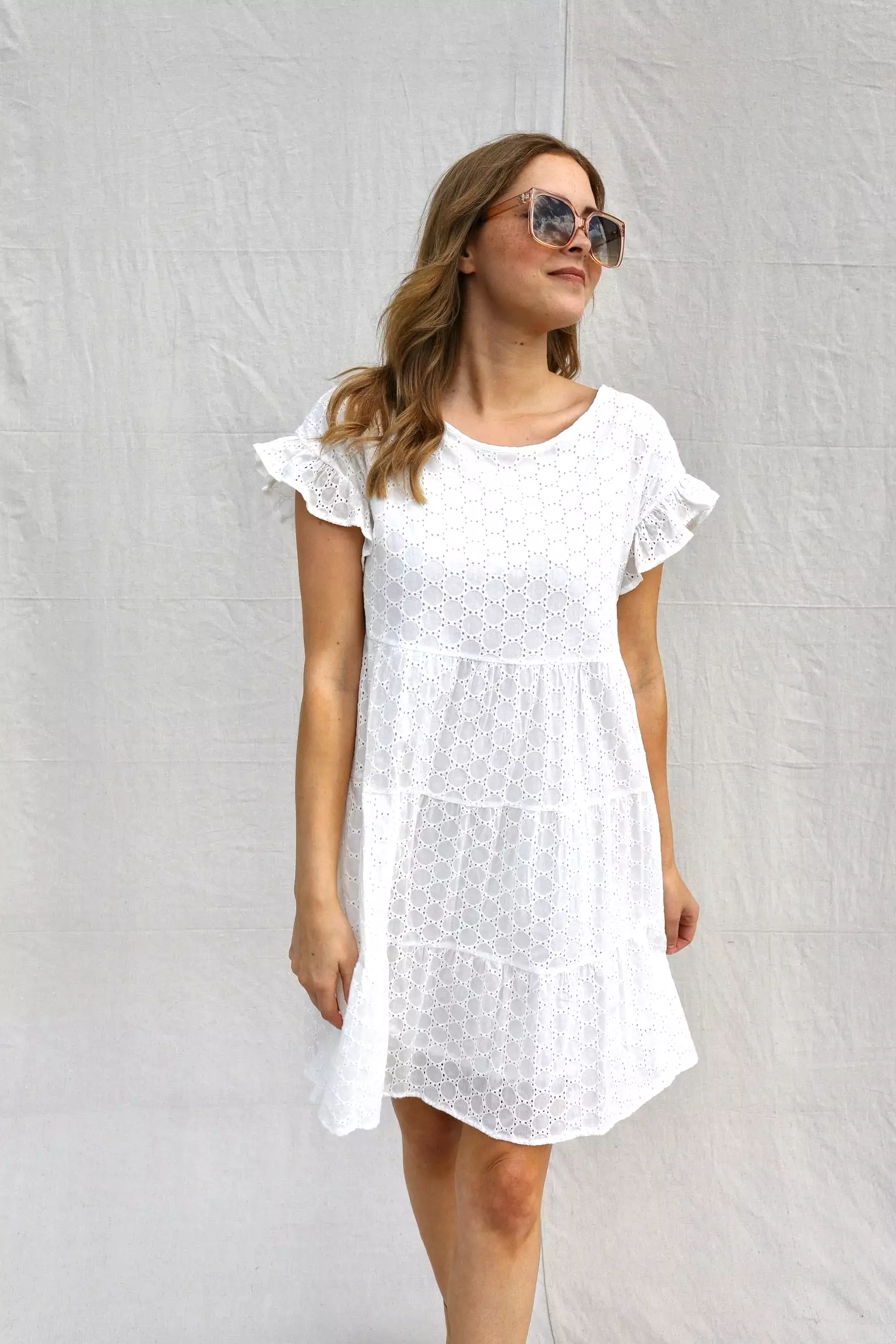 SIZE MEDIUM Sadie Eyelet Lace Dress