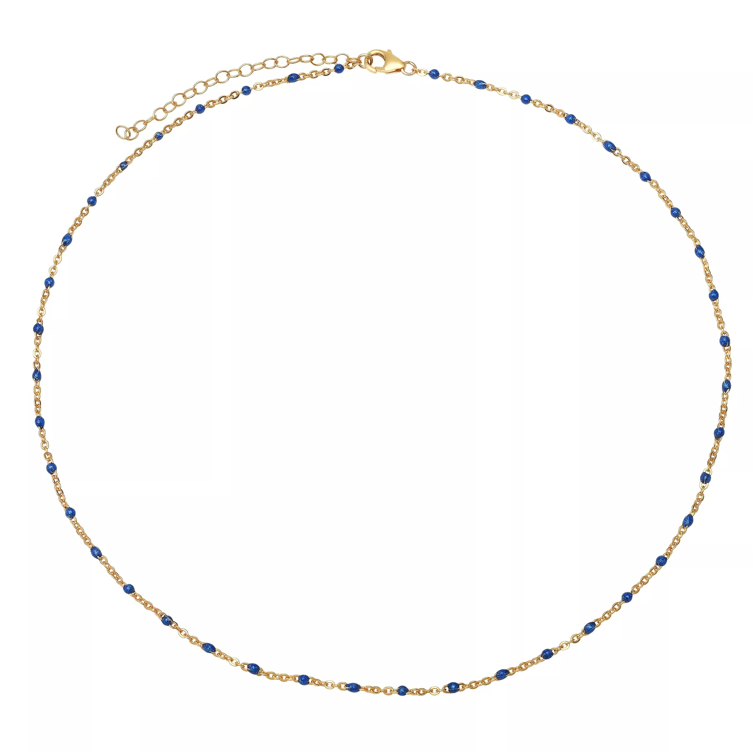 Sky Blue Enamel Bead Necklace