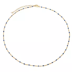 Sky Blue Enamel Bead Necklace