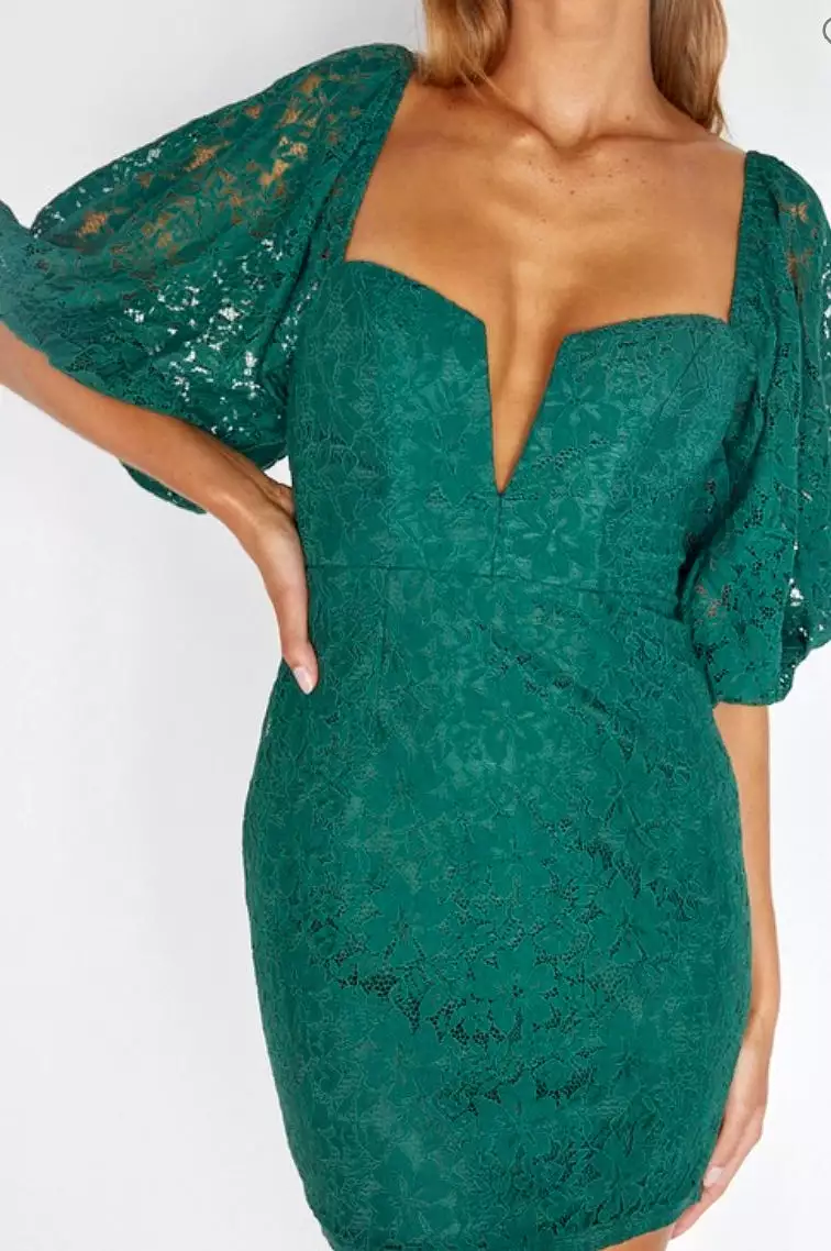 Soraya green lace dress