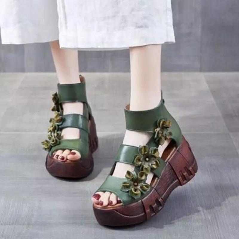 Stylish Floral Wedge Sandals