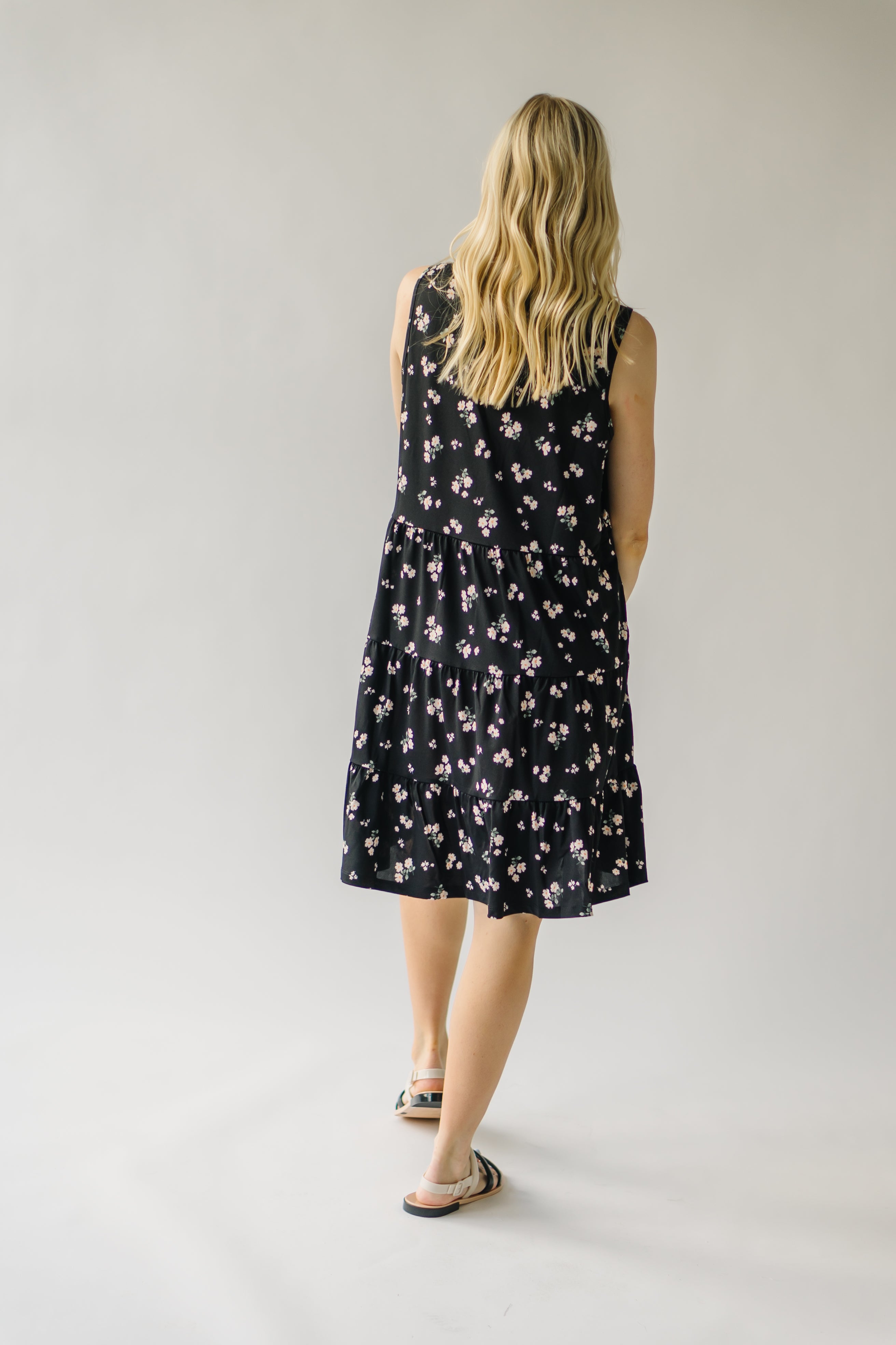 The Alexander Floral Tank Dress in Black