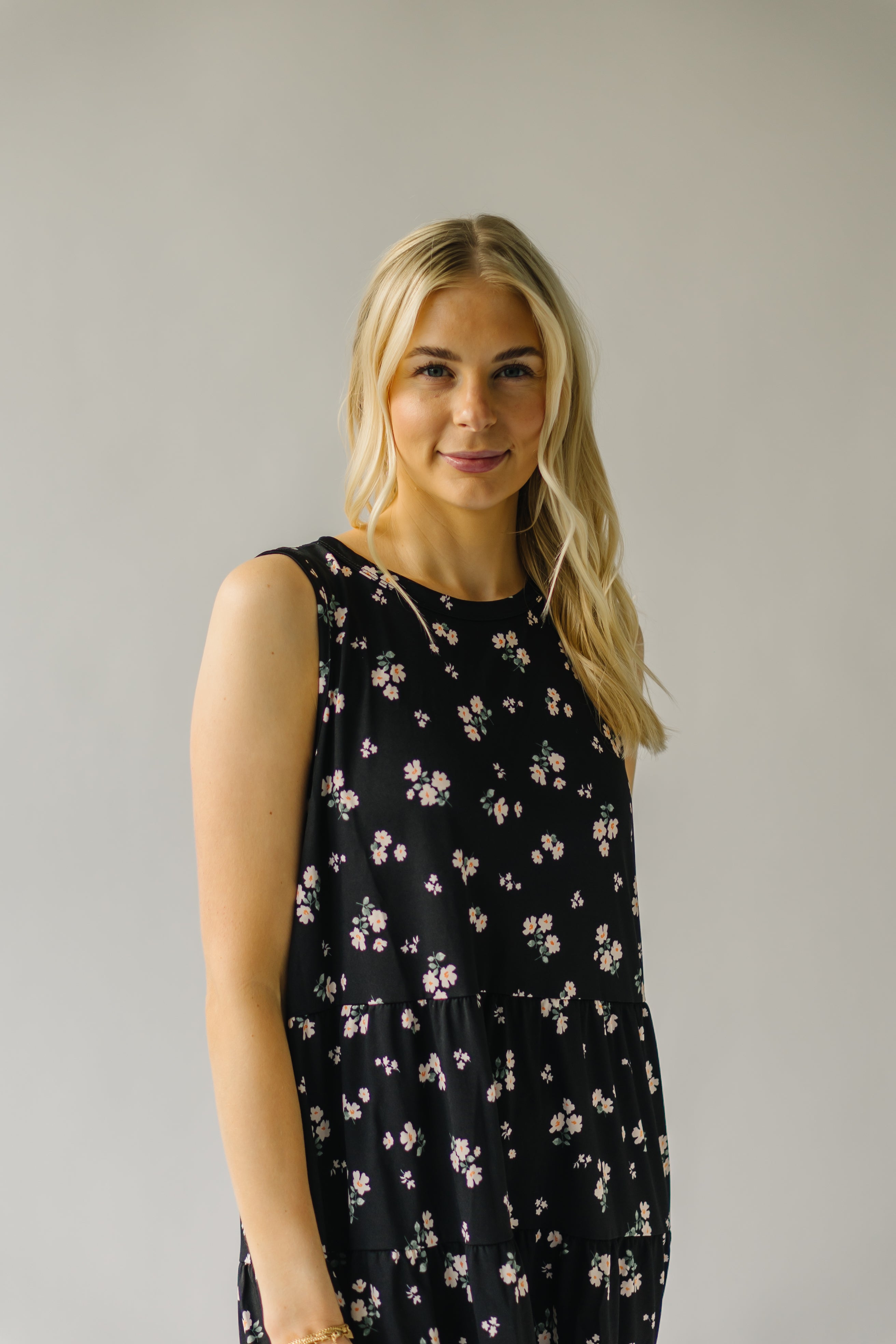 The Alexander Floral Tank Dress in Black