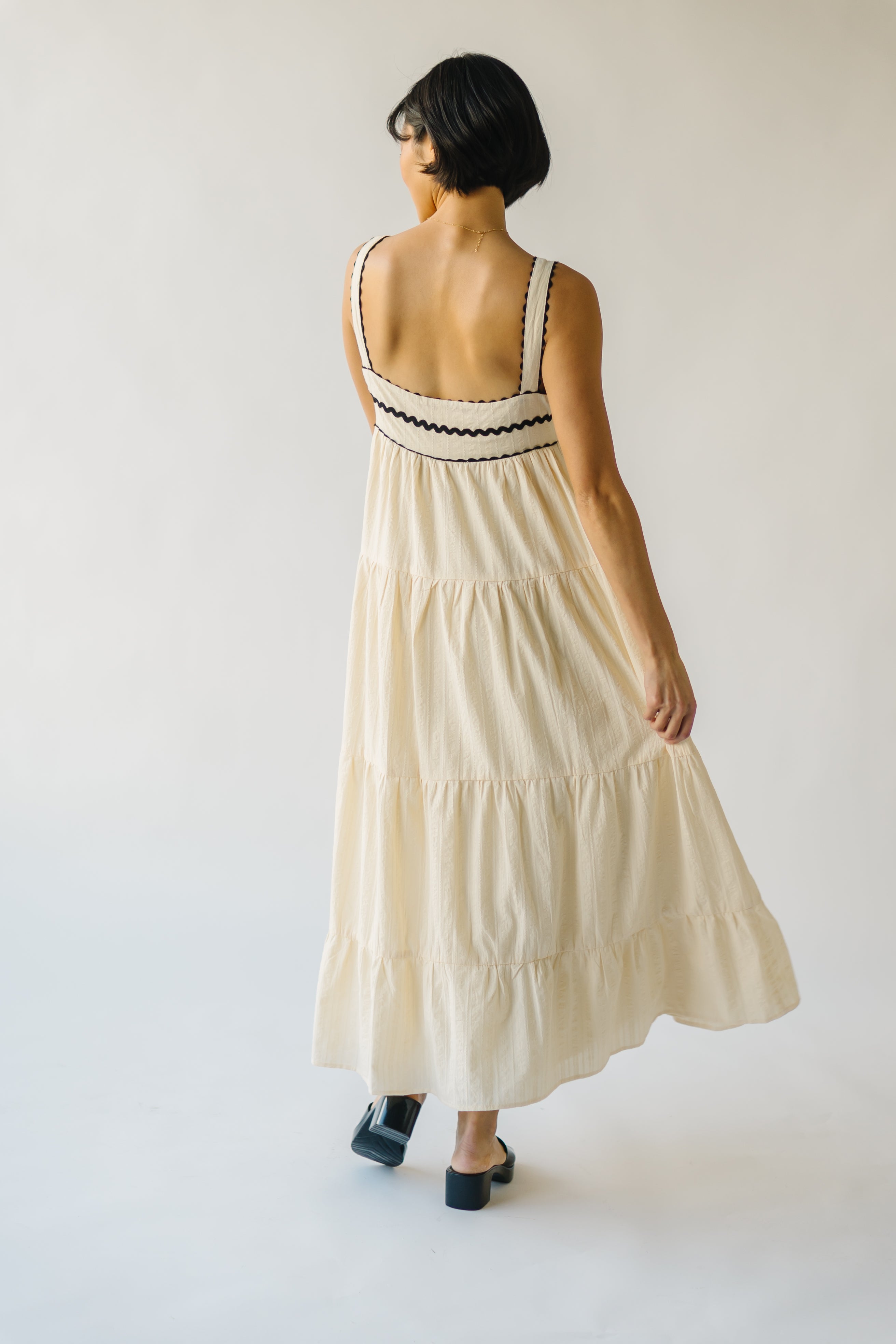 The Duncanville Tiered Tank Dress in Cream