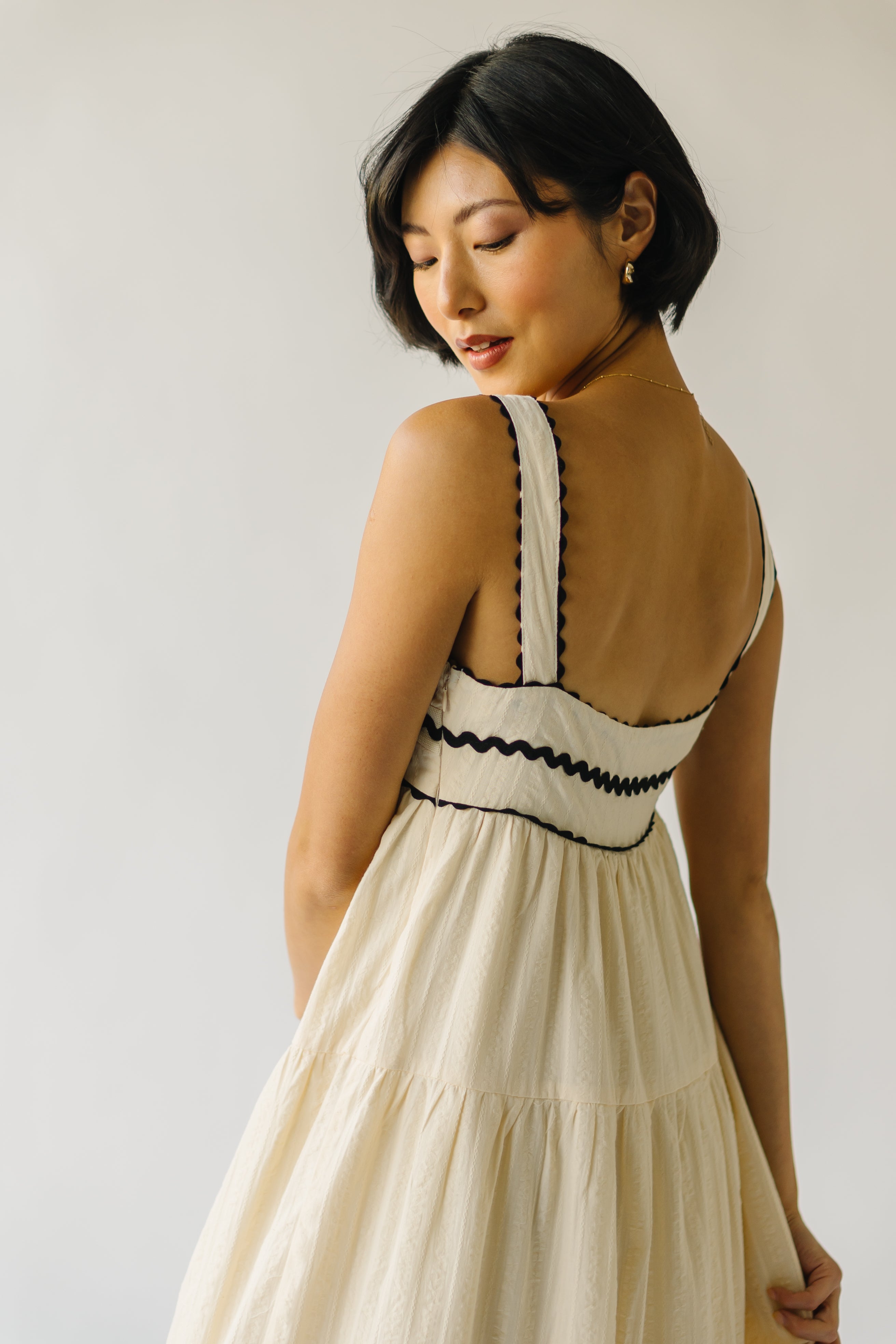 The Duncanville Tiered Tank Dress in Cream