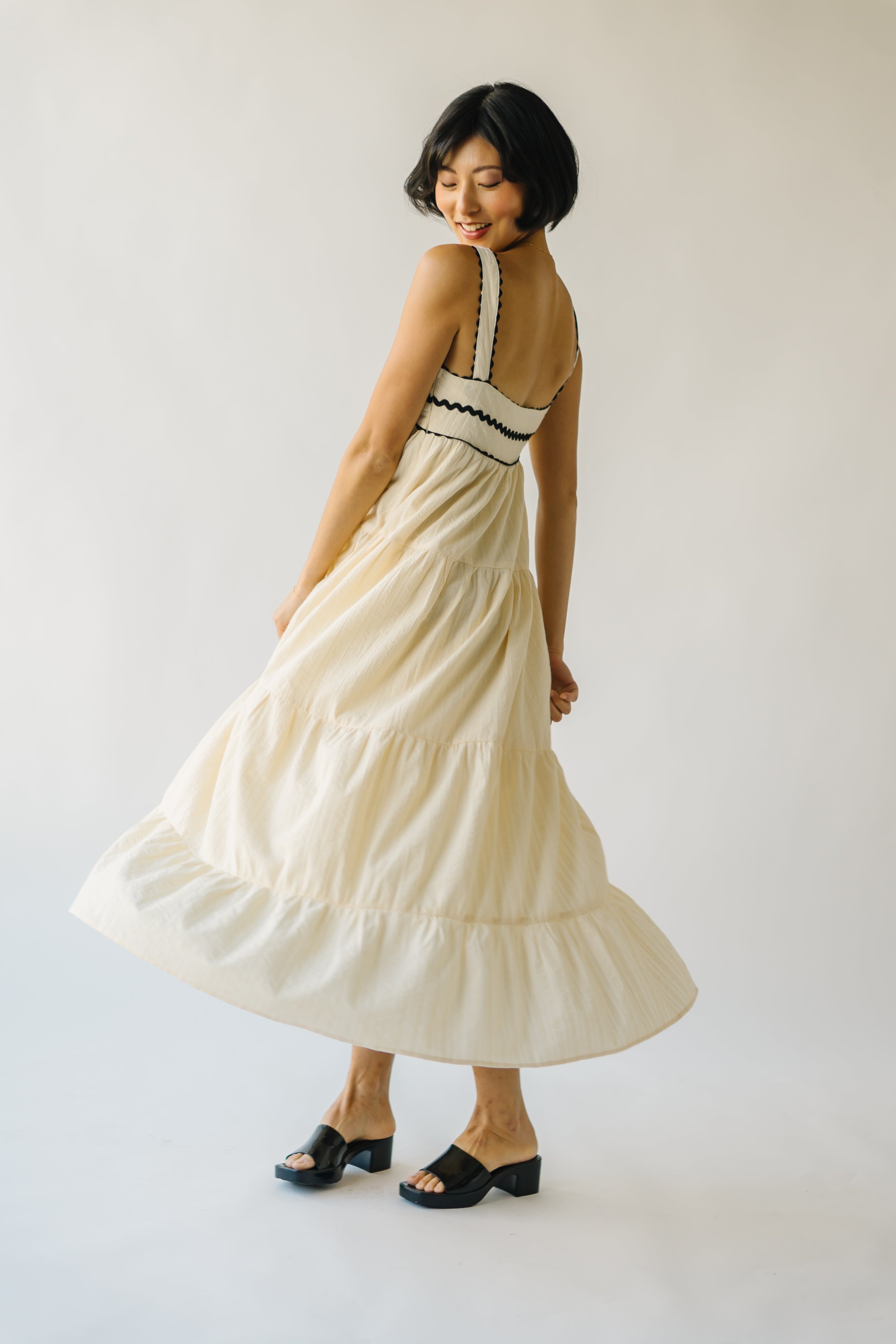 The Duncanville Tiered Tank Dress in Cream