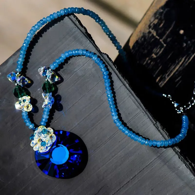 The fancy queen colorfully Swarovski Crystals necklace