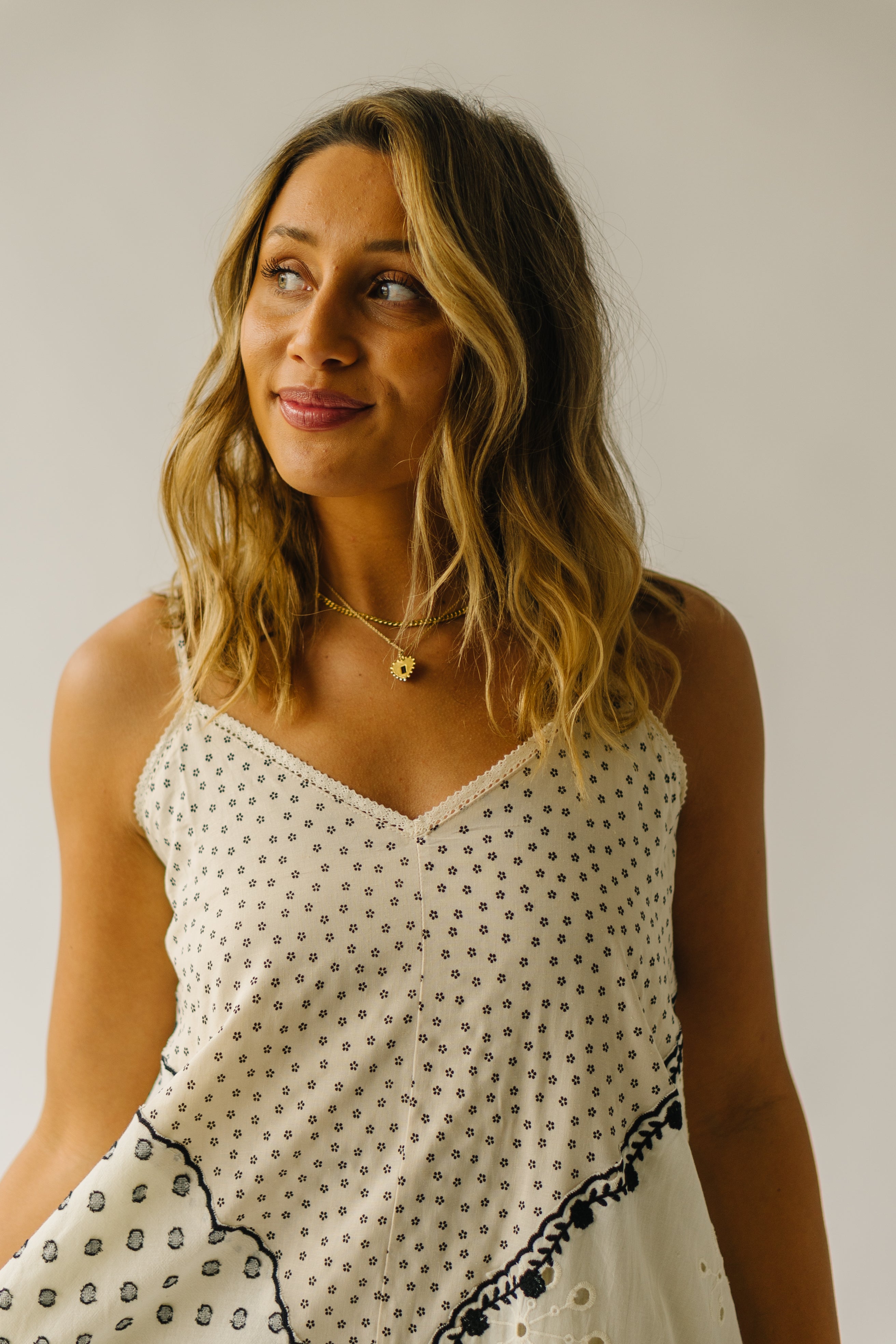 The Hurley Patterned Tank Dress in Cream