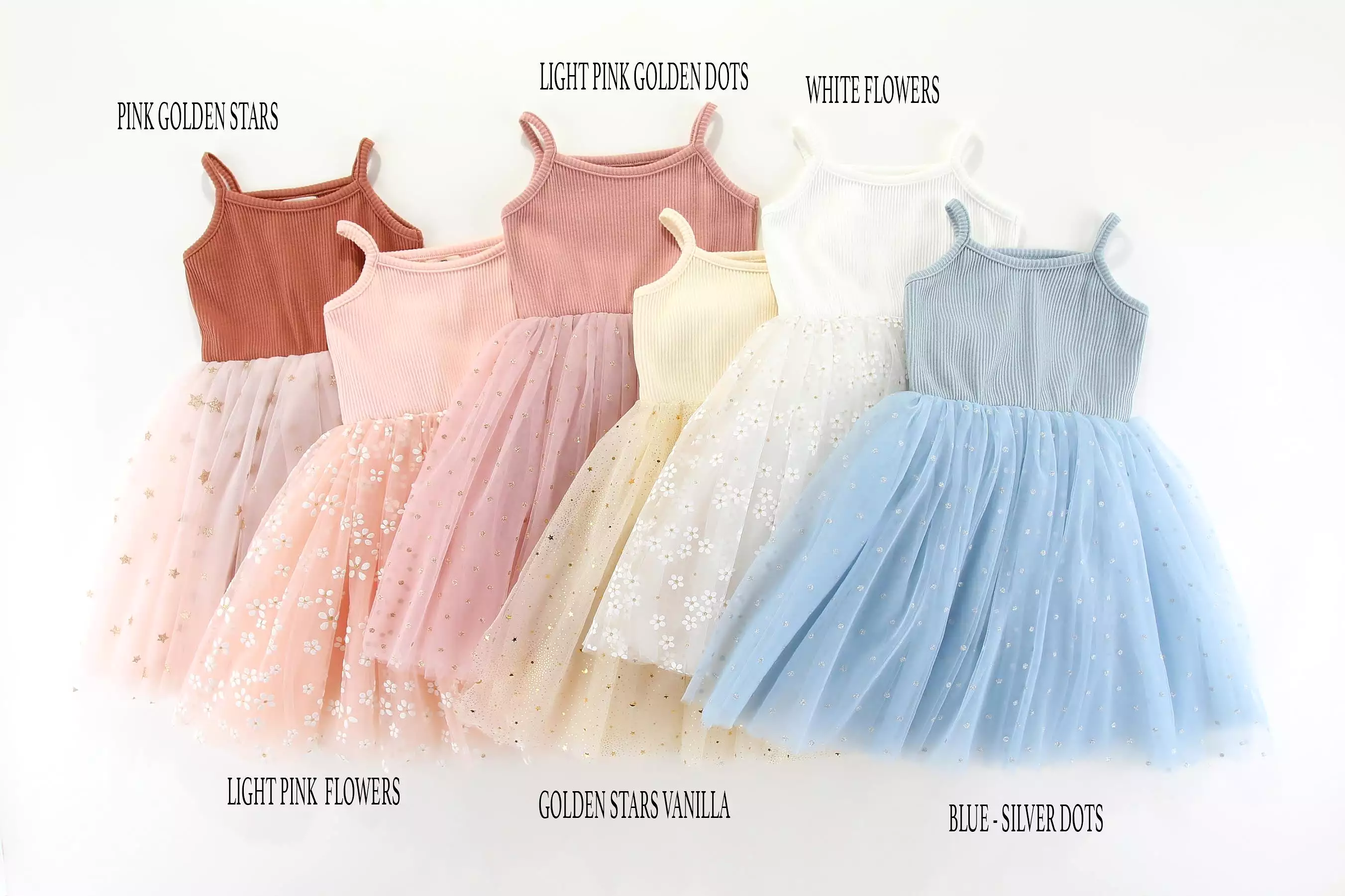 Valentina Tutu Dress - GOLDEN STARS VANILLA: 1-2Y, 5-6Y, 6-8Y