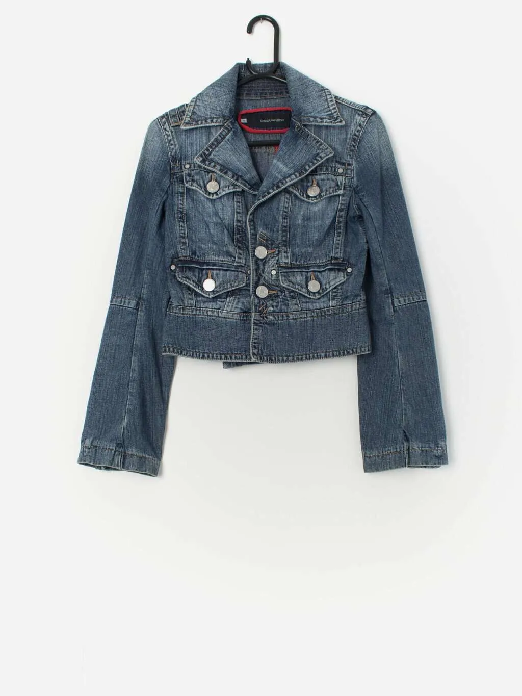 Vintage blue denim jacket by Dsquared with flared sleeves – Small