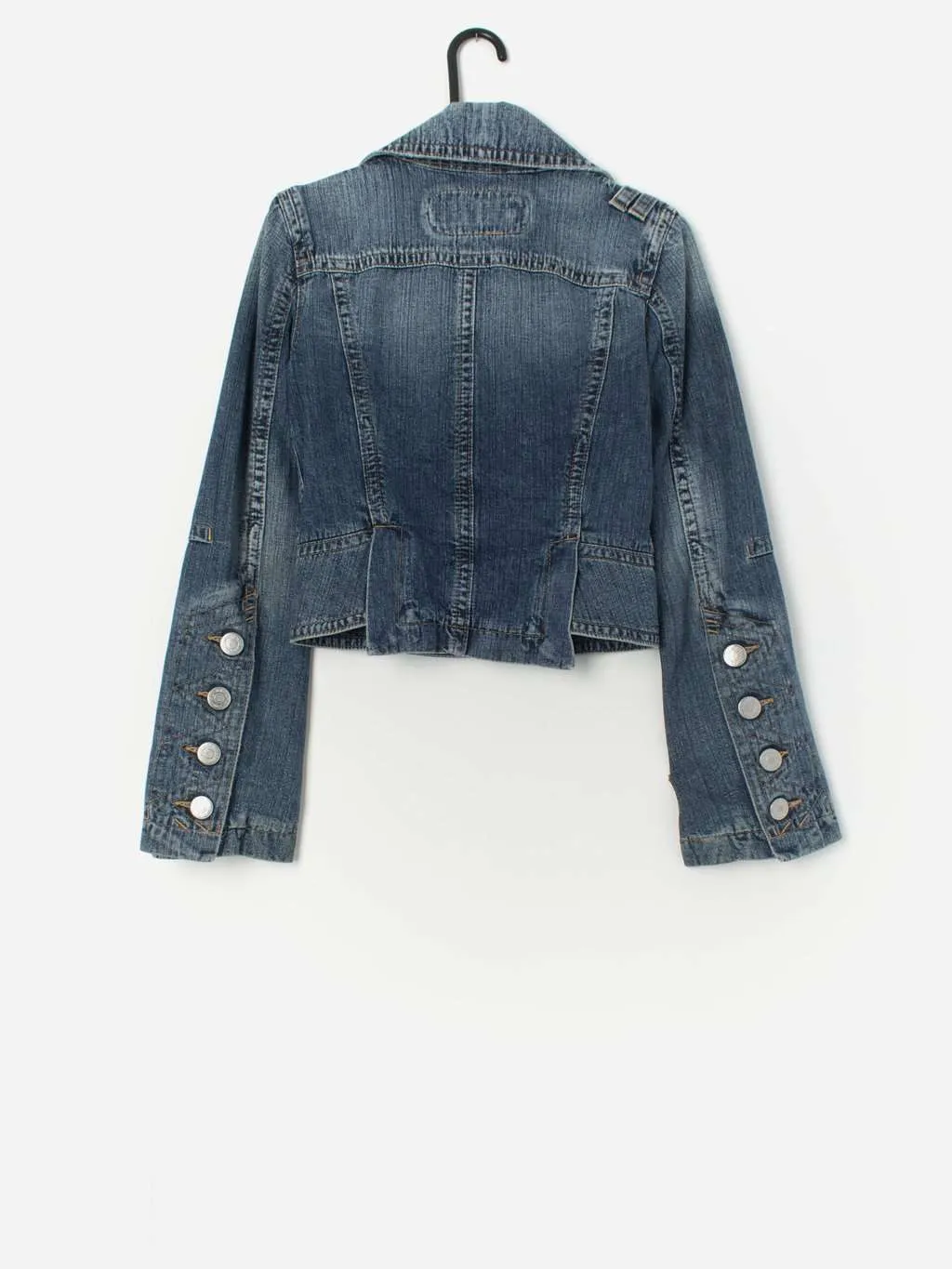 Vintage blue denim jacket by Dsquared with flared sleeves – Small