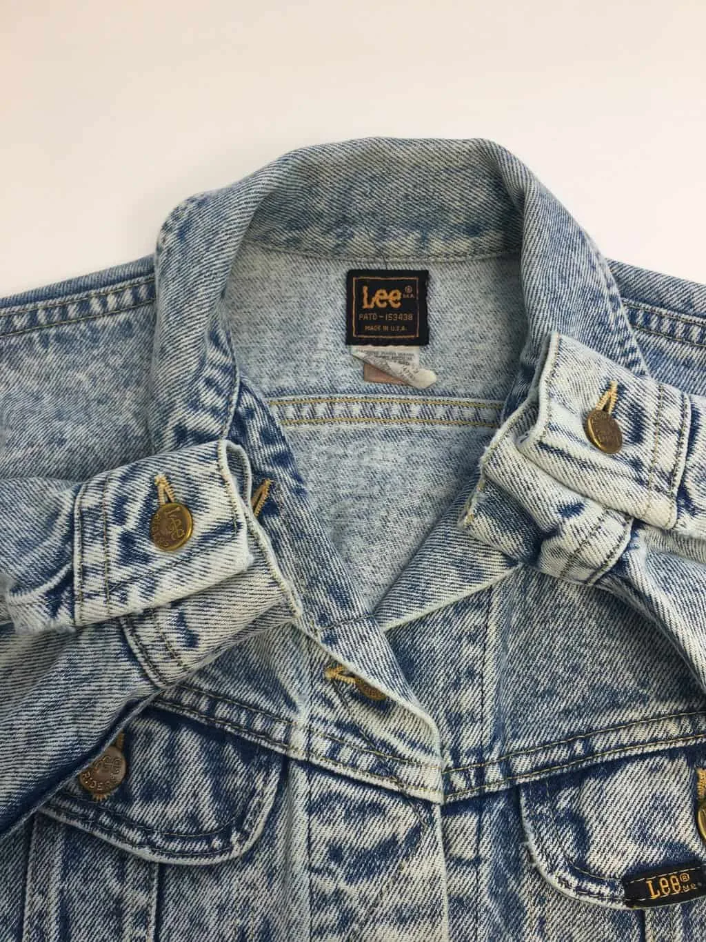 Vintage Lee 80s acid wash denim jacket, made in USA – Small