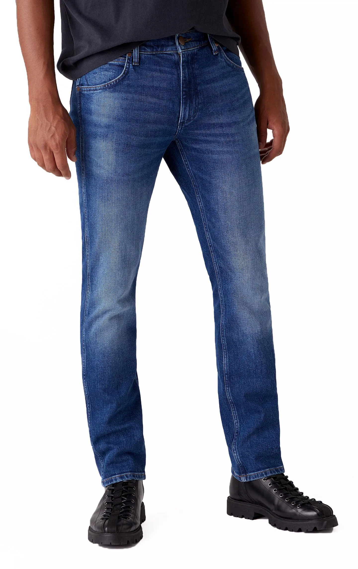 Wrangler Greensboro Modern Straight Denim Jeans Hard Edge