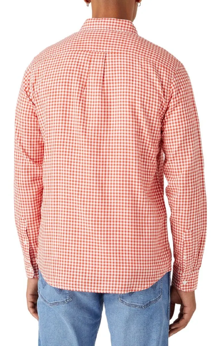 Wrangler One Pocket Check Long Sleeve Shirt Paprika